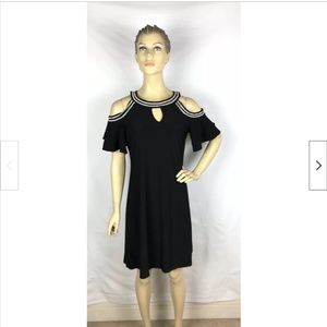 J.B.S. Women's Black Cocktail Party Dress Size Medium Short Sleeve